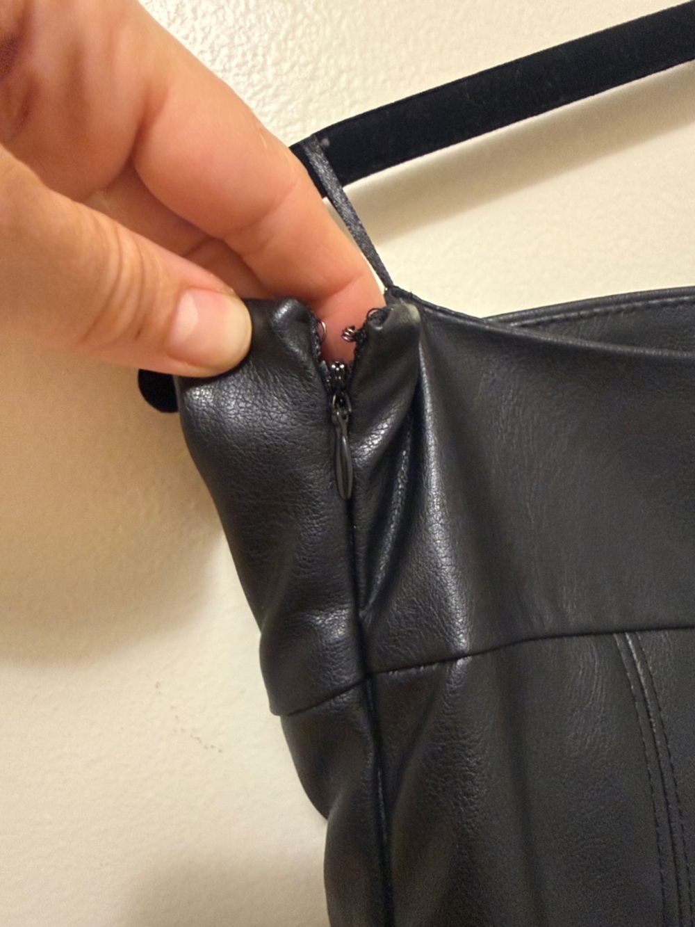 Zara Strapless Faux-Leather Midi Dress in Black - Picture 4 of 6